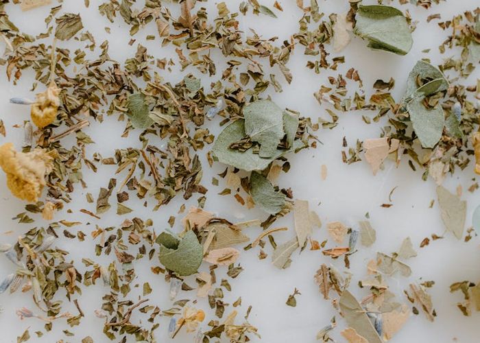 Natural herbal elements and symbols of flexibility